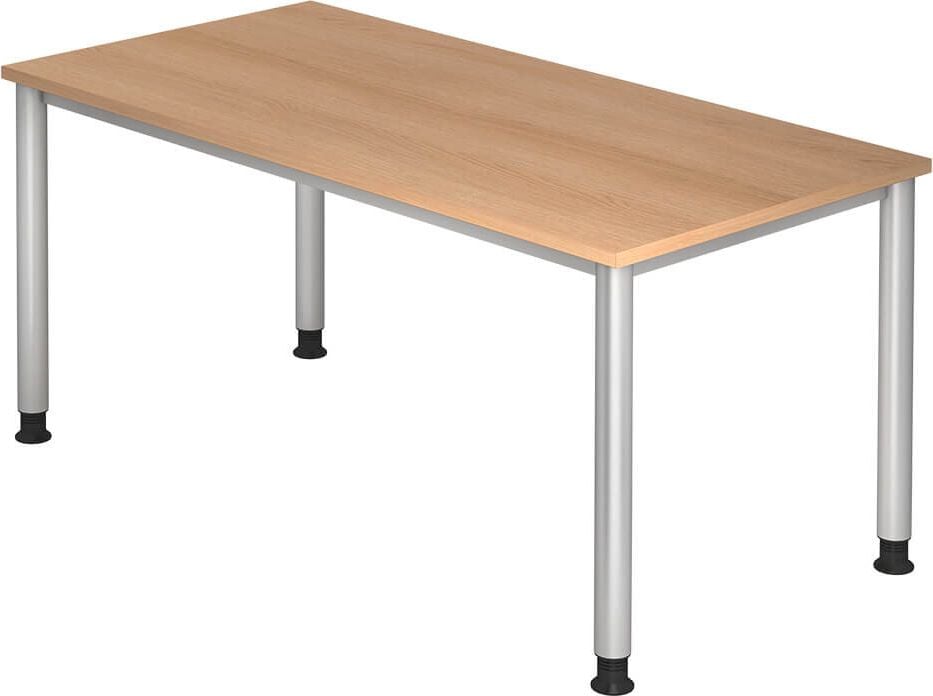 Schreibtisch Hammerbacher HS16, 160x80cm (BxT), 68,5-81cm Höhe,rechteckig,
4-Fuß, grau