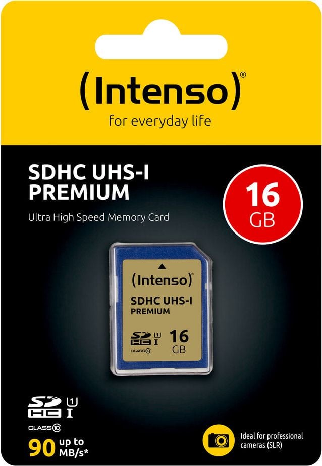 SDHC-Speicherkarten Intenso UHS-I Premium 3421470, Class 10/U1, 16GB