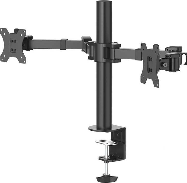 Monitorhalter Hama FULLMOTION Doppelarm 118494, 2 Arme, Tragfähigkeit bis zu 15 kg pro
Schwenkarm, höhen- und tiefenverstellbar,
Klemmhalterung, schwarz