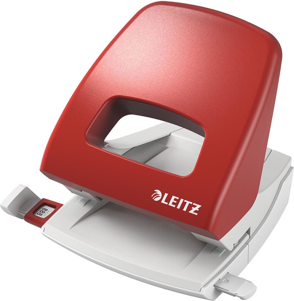 Locher Leitz New NeXXt 5005, ca. 25 Blatt, Anschlagschiene, rot