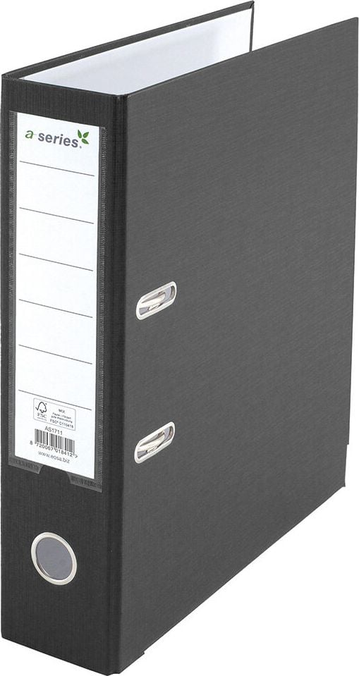 Ordner A4 a-series, 80mm, PP, A4, 8cm Rücken, PP-Folie, schwarz