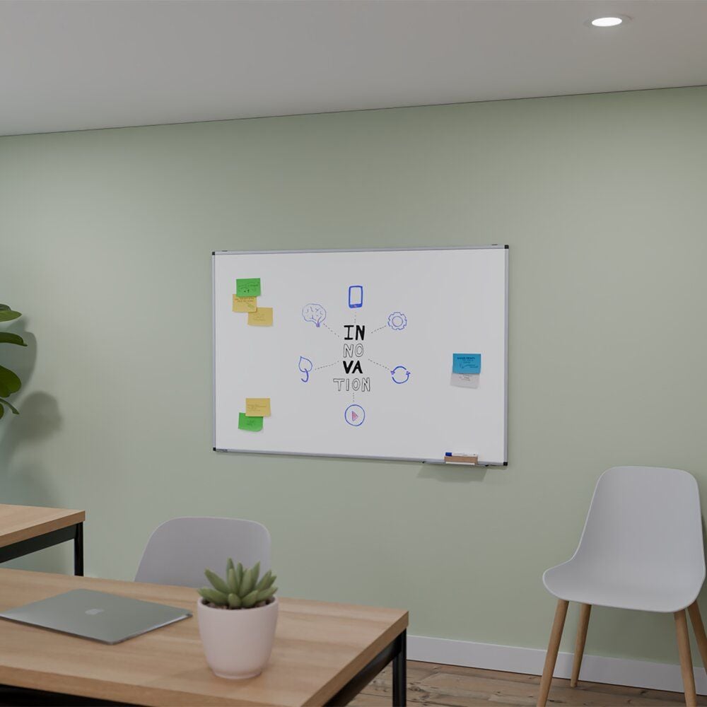 Whiteboard Legamaster UNITE 7-108154, 90x120cm, lackiert, trocken abwischbar, Aluminiumrahmen, Wandaufhängung, inkl. Zubehör, FSC, EU Ecolabel