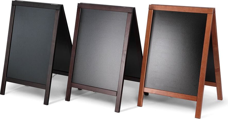 Kundenstopper Showdown Displays Kreidetafel Classic, 46,5x64,5cm, doppelseitig, Kreidetafel, Holz, hellbraun