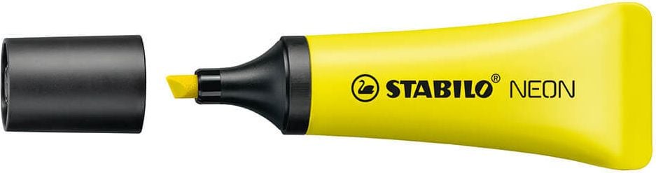 Textmarker STABILO Neon 72, ca. 2-5mm, Keilspitze, Tubendesign, gelb