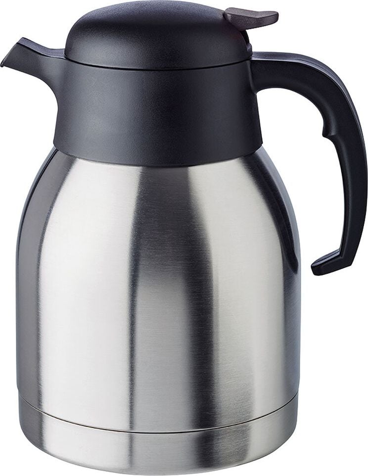 Isolierkanne APS Classic 10911, Inhalt: 1,5 Liter, Edelstahl/Polypropylen, Drehverschluss mit Ausgießtaste
