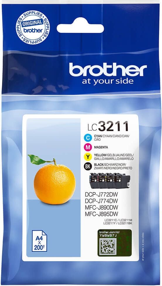 Brother Tintenpatrone LC-3211VALDR, Multipack, je 1x schwarz, cyan, magenta,
yellow