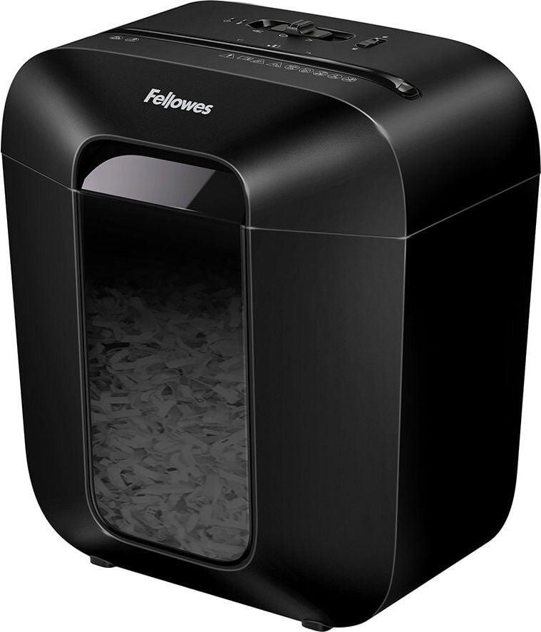 Aktenvernichter Fellowes Powershred LX25 4170501/100109815, 4x37mm Partikelschnitt, ca. 6 Blatt, 11,5 Liter Behälter, schwarz