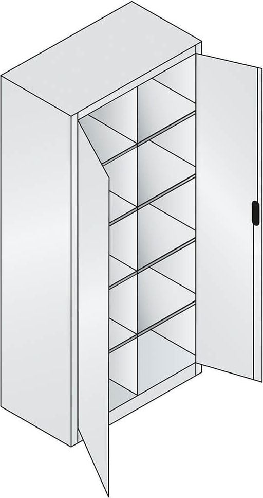 Werkstattschrank CP Serie 89 Werkzeugschrank 8921-311, 93x195x50cm (BxHxT), 8 Böden,
Mitteltrennwand, 10 Fächer, 2 Flügeltüren, blau