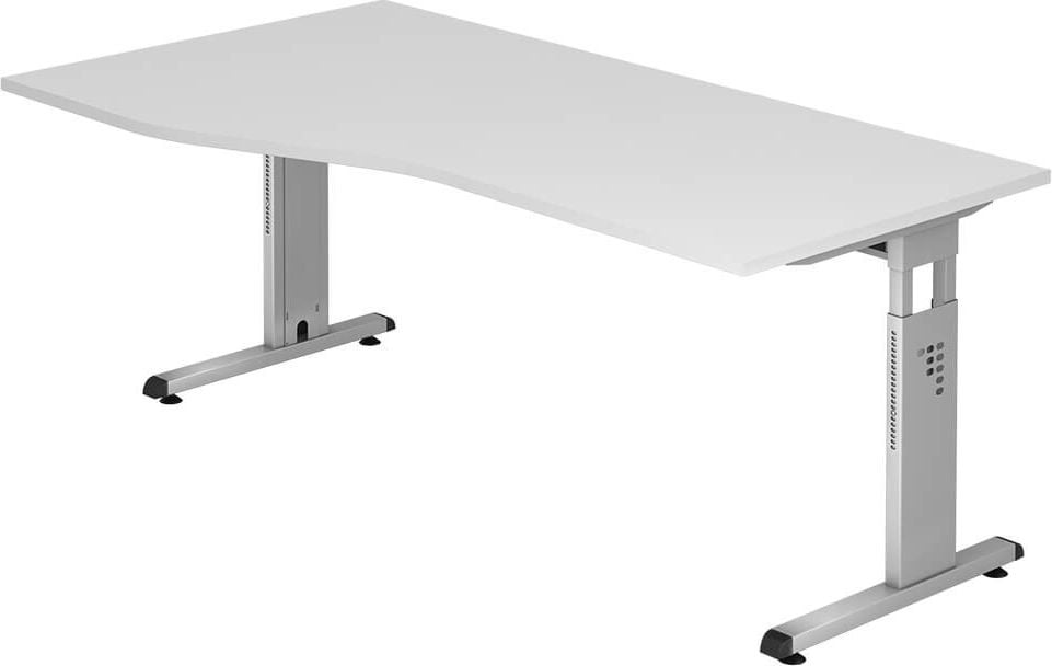 Schreibtisch Hammerbacher OS18, 180x100cm (BxT), 65-85cm
Höhe, Freiform, C-Fuß, weiß