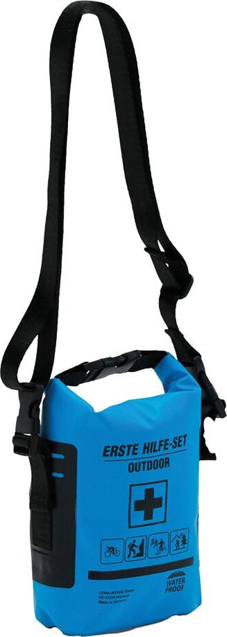Erste Hilfe Outdoor-Tasche 50061, mit Verbandstofffüllung für Freizeit, 16,5x6,5x24,5cm, Polyester, blau