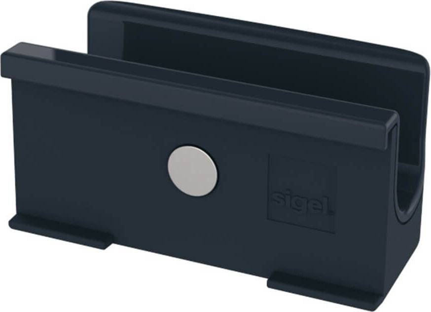 Glasboard-Ablageschale Sigel Stiftehalter GL800, 75x37x35mm, Kunststoff, mit magnetischem Clip, anthrazit, anthrazit
