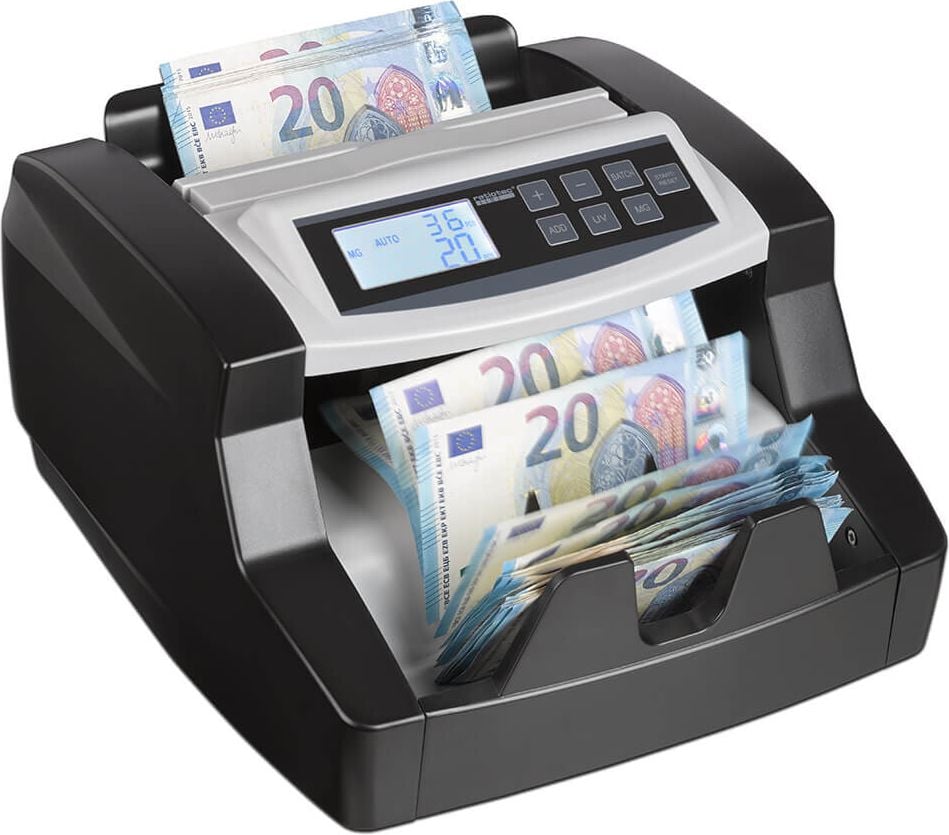 Geldscheinzähler Ratiotec rapidcount B 40 46660, 4-fache Falschgelderkennung, zählt 1.000
Scheine/Minute, schwarz