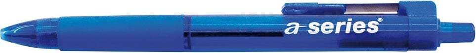 Kugelschreiber a-series Komfort, nachfüllbar, Schaftfarbe=Schreibfarbe,
gummierte Griffzone, Metallclip, rot