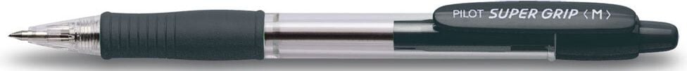 Kugelschreiber Pilot Super Grip M BPGP-10R-M 2030, Mehrweg, ca. 0,4mm, Druckmechanik,
Gehäusefarbe=Schreibfarbe, schwarz