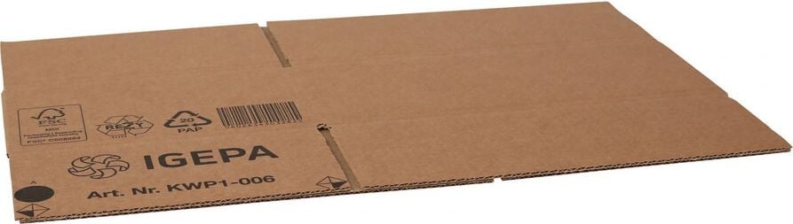 Versandkarton FEFCO 0201 KWP1-006, 310x215x120mm (LxBxH), braun, ohne
Höhenrillung, Pack 25 Stück