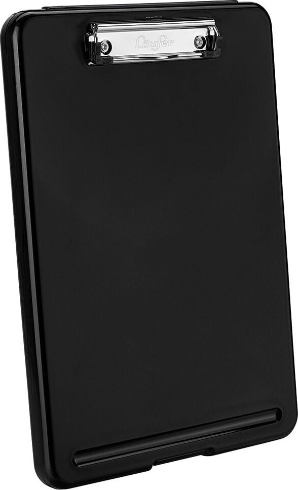 Klemmbretter Läufer 55800, A4, Kunststoff, Klemme kurze Seite, mit
Innenfach, schwarz