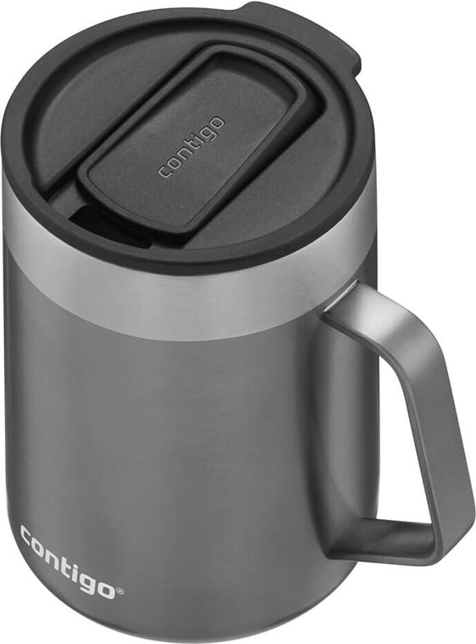 Thermobecher Contigo Streeterville Desk Mug 2174672/2174673, 420ml, mit Deckel und Henkel, doppelwandiger Edelstahl, ThermaLock, farbig, weiß