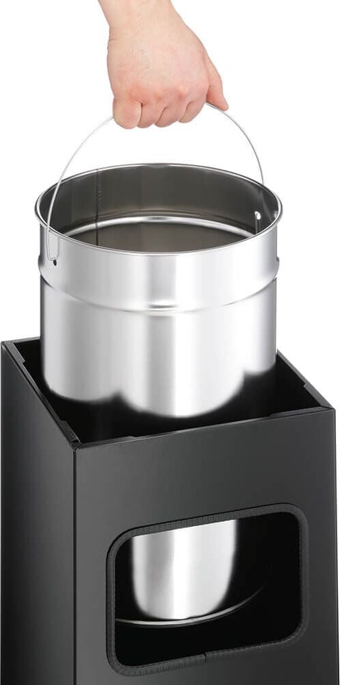 Kombiaschenbecher Durable 3331, Standmodell, 17 Liter, schwarz, schwarz