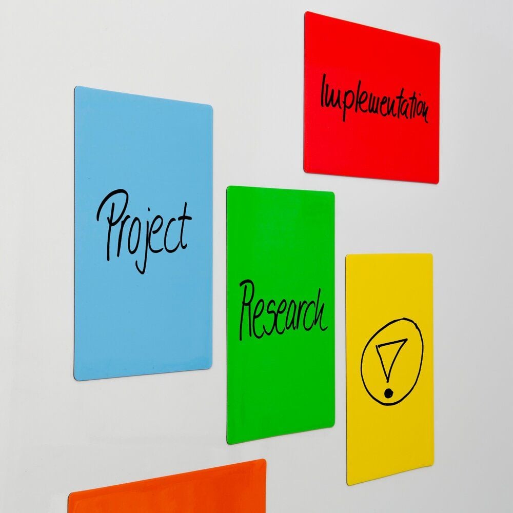 Whiteboard Haftnotizen Sigel Magnetic Notes Meet up MU103, 10x15cm, Kunststoff/Magnet-Papier, sortiert, Pack 25 Stück