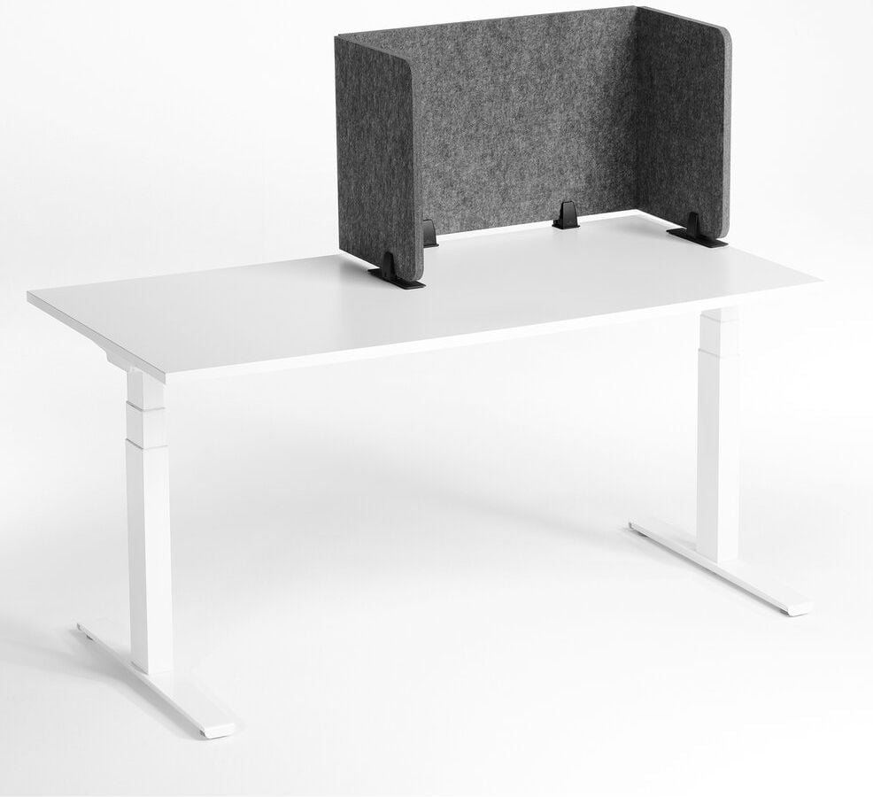 Tischtrennwand Durable EFFECT 160 313558 50x160cm, Klemmhalterung/Standfüße, schallabsorbierend, rahmenlos, doppelseitig nutzbar, faltbar, recyceltes PET-Filz, anthrazit