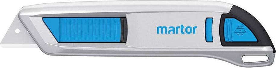 Cutter Martor SECUNORM 500 Sicherheitsmesser 5000041002 19mm, 19mm Trapezklingen, Aluminiumgehäuse mit
Soft-Grip, automatischer Klingenrückzug,
silber/schwarz