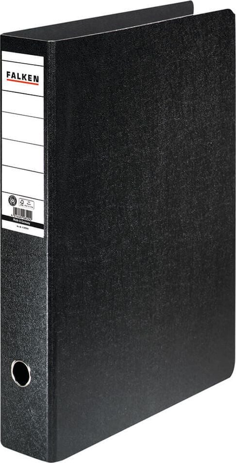 Ordner A3 hoch Falken 11285954, 80mm, Wolkenmarmor, A3 hoch, 8cm Rücken, Hartpappe RC, Griffloch,
ohne Schlitze, schwarz
