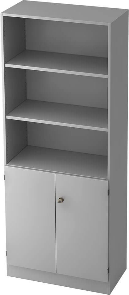 Aktenschrank Hammerbacher Solid 6770, 80x200,4x42cm (BxHxT), 2 Flügeltüren,
Drehknauf, grau