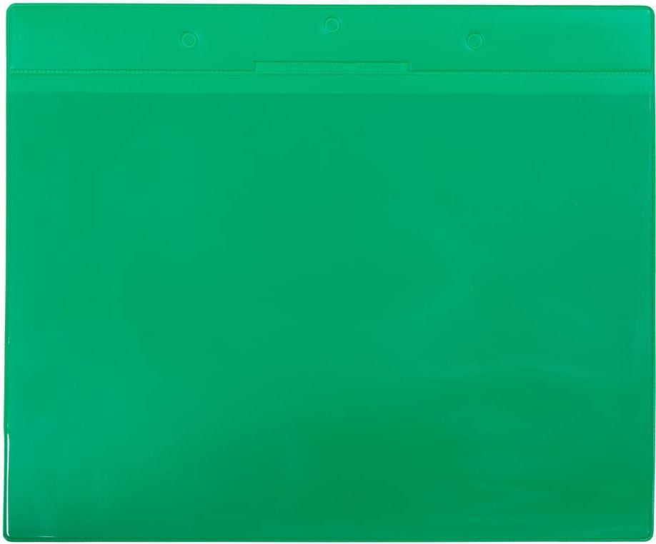 Gitterboxtaschen tarifold Kennzeichnungshülle 16104, A4 quer, variable Befestigung, PVC,
Pack 10 Stück, grün