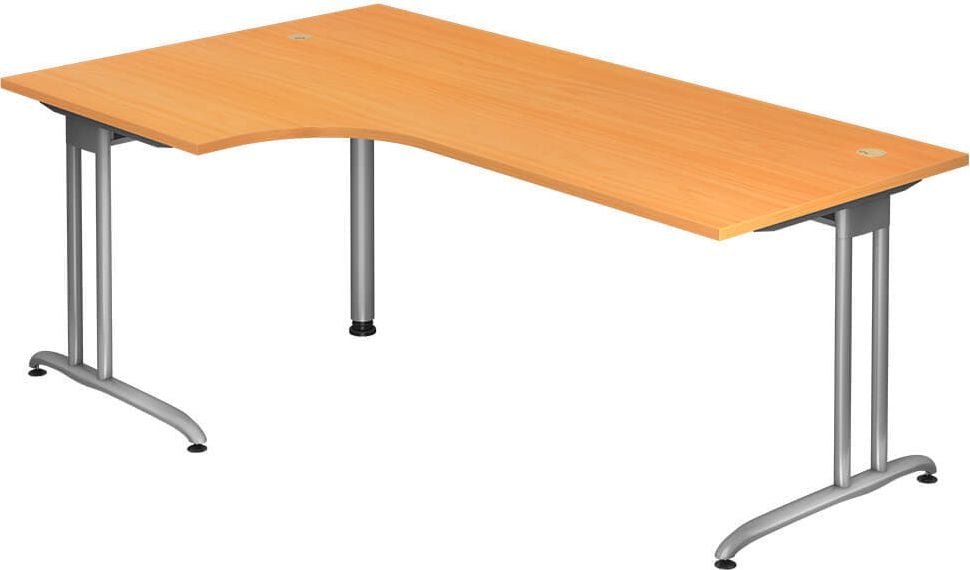 Winkelschreibtisch Hammerbacher BS82, 200x72x120cm (BxHxT), 90 Grad
Winkel, C-Fuß, buche