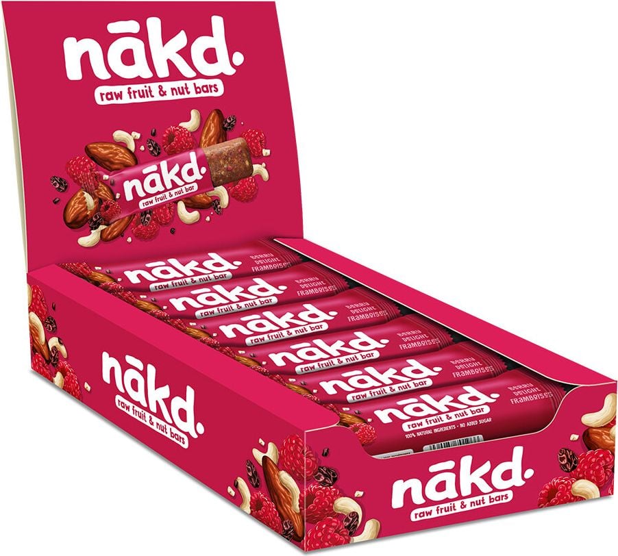 Müsliriegel nakd Berry Delight 75501, Raw Bars, einzeln verpackt, Pack 18 Stück je
35g