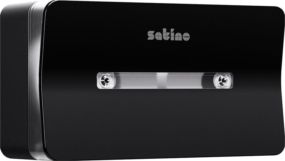 Toilettenpapierspender Satino by WEPA Jumbo Centerfeed, Spendersystem CF2, 228x411x145mm (HxBxT), abschließbar, recycelter Kunststoff, schwarz