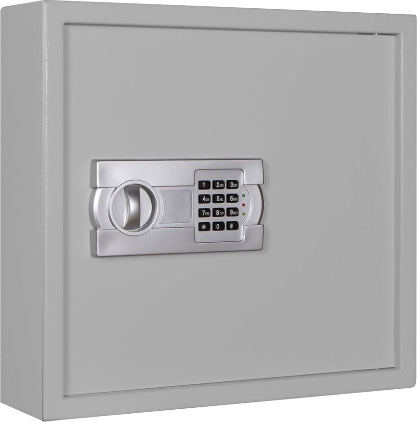 Schlüsselschrank Format SLE 80 001351-00000, für 80 Schlüssel, Elektronikschloss, Stahlblech, hellgrau, hellgrau