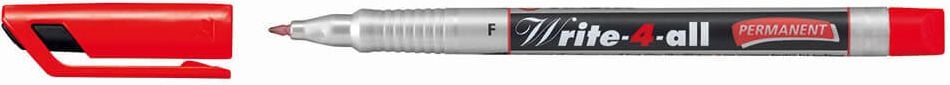 Permanentmarker STABILO Write-4-all Fein 156, ca. 0,7mm (F), Rundspitze, wasserfest, rot