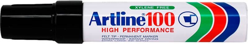 Permanentmarker Artline High Performance EK100, ca. 7,5-12mm, Keilspitze, schwarz