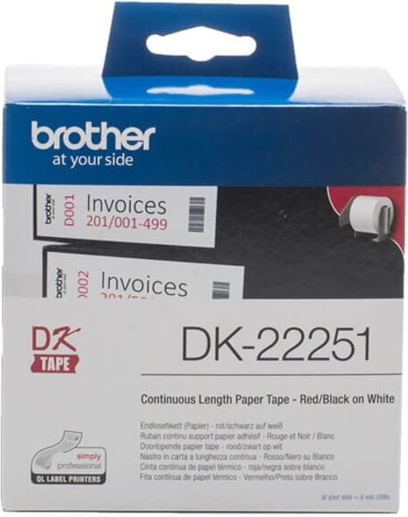 Rollen-Endlosetiketten Brother DK-22251, 62mm x 15,24m, weiß