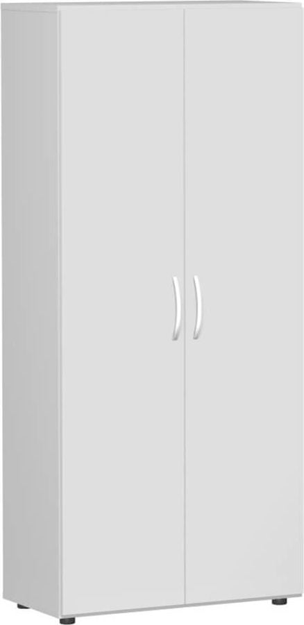 Aktenschrank Geramöbel Flex S-385100, 80x180,8x42cm (BxHxT), 2 Flügeltüren, 4
Fachböden, 5 Ordnerhöhen, Bogengriff,
abschließbar, hellgrau