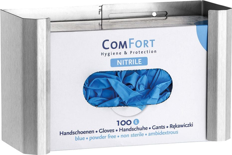 Handschuhspender All Care MediQo-line UNO MQHSDE 19475, Kapazität: 1 Pack Handschuhe, Edelstahl, verstellbare Breite 21-27cm, Wandmontage