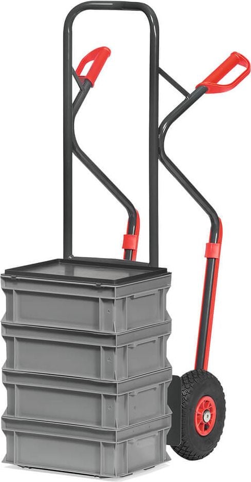 Transportkarre fetra Stahlrohrkarre B1330L-7016, 25x32cm Schaufelfläche, bis 300kg,
anthrazitgrau