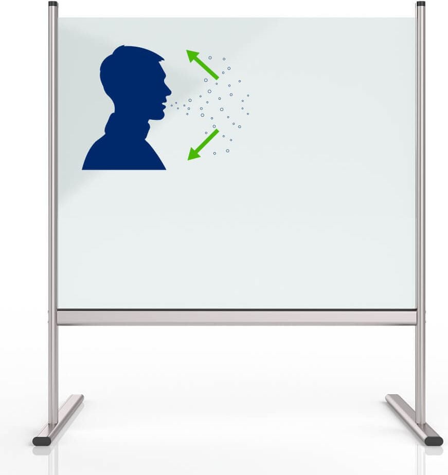 Hygiene-Schutzscheibe Magnetoplan Hygienewand 1102880, 75,7 x 65 cm (B x H), Thekenaufsteller mit
Durchreichhöhe von 20 cm, Plexiglas (Acryl)