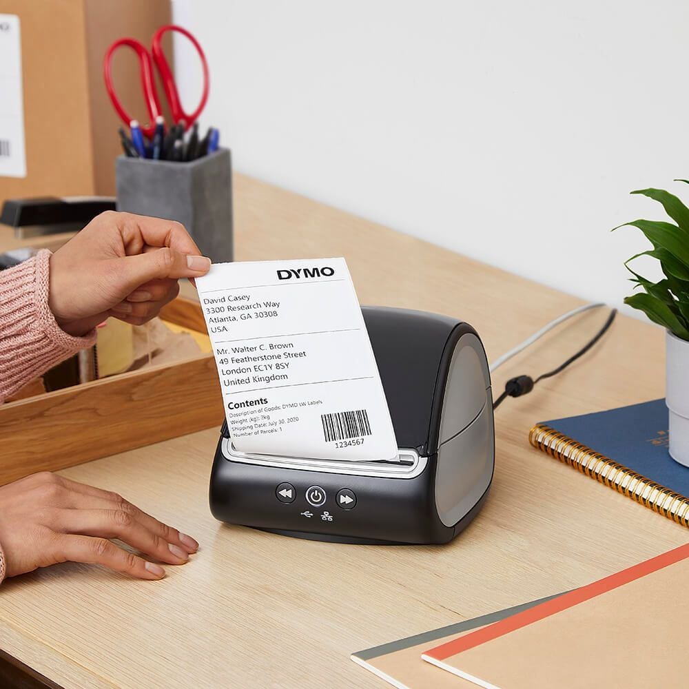 Dymo Labelwriter 5XL 2112725, für bis zu 102mm hohe Etiketten,
Thermo direktdruck, 53 Etiketten/Minute, USB
& Ethernet