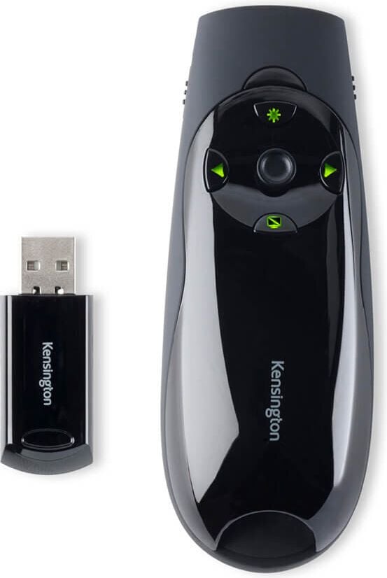 Presenter Kensington Expert K72426EU, Fernbedienung mit grünem Laserpointer,
45m Reichweite, schwarz