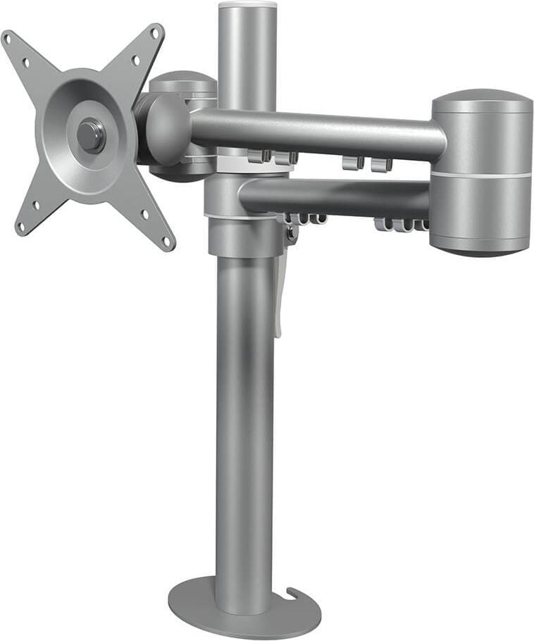 Monitorhalter Dataflex Viewmate Monitorarm 52.662, 1 Arm, Tragfähigkeit bis zu 15 kg,
höhenverstellbar, Klemmhalterung und
Kabellochhalterung, silber, silber