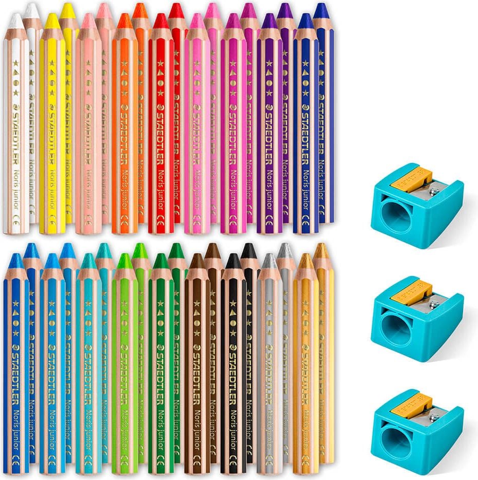 Buntstifte Staedtler Noris junior 140 C36, Eimer mit 36 Farben, inkl. 3 Anspitzer
