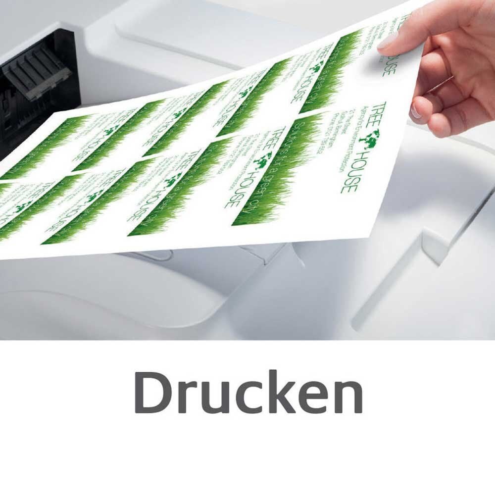 Visitenkarten Zweckform C32011-10, 85x54mm, weiß 200 g/m², einseitig matt, Pack
10 Blatt/100 Stück