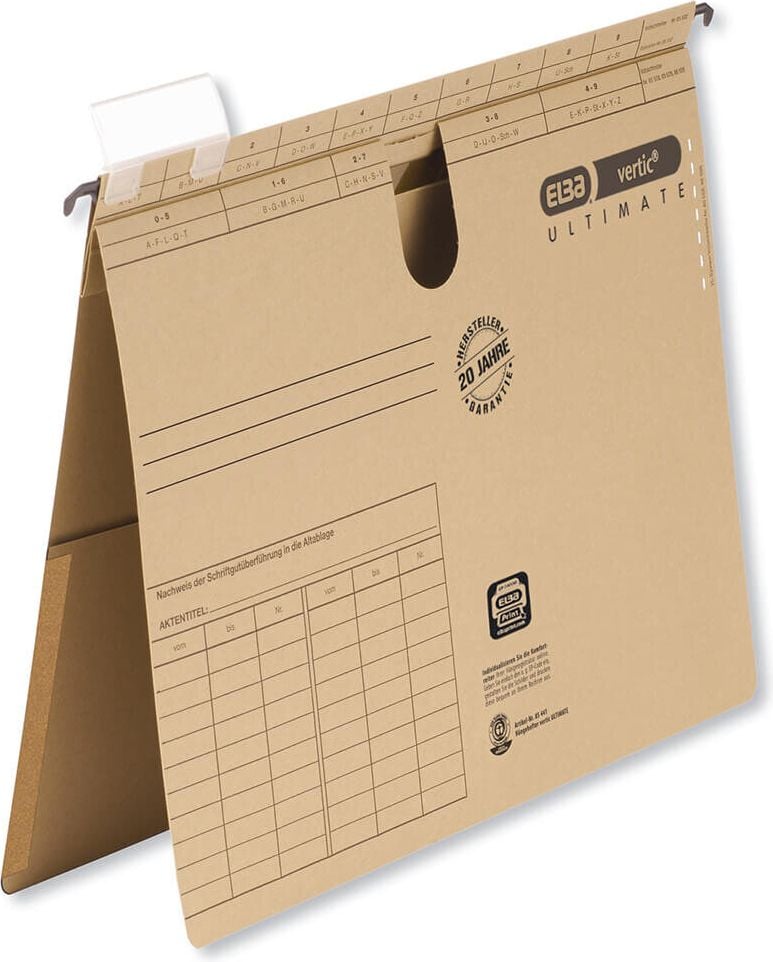 Hängehefter Elba vertic Ultimate 85442/100552061, kaufm. Heftung, mit Tasche, Cansonkarton 240
g/m²