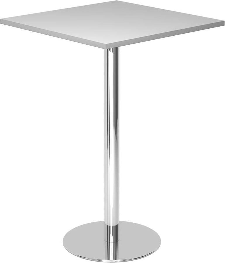 Stehtisch Hammerbacher STH88/x/C, 80x80cm (BxT), 111,6cm Höhe, Standfuß chrom, grau