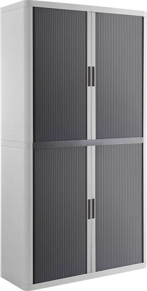 Aktenschrank easyOffice by Paperflow, 110x204x41,5cm (BxHxT), 2 Rollläden, 4
Fachböden, Korpus weiß/Rollläden farbig, anthrazit