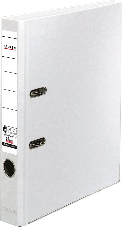 Ordner A4 Falken Recycolor 11286, 50mm, farbige RC-Pappe, A4, 5cm Rücken, Kraftpapierbezug, Blauer
Engel, FSC, weiß