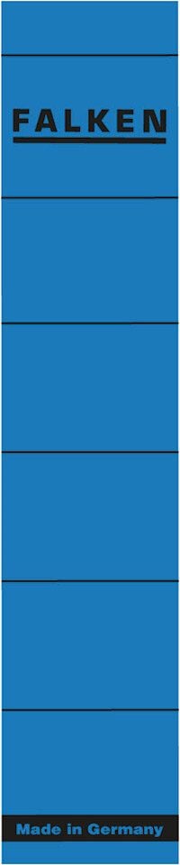 Rückenschilder Falken, schmal/kurz, blau, selbstklebend, Pack 10
Stück