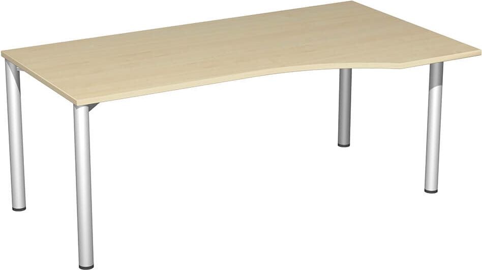 Schreibtisch Geramöbel 4 Fuß Flex S-550305, 180x72x100cm (BxHxT), Freiform rechts, 4-Fuß
silber, ahorn